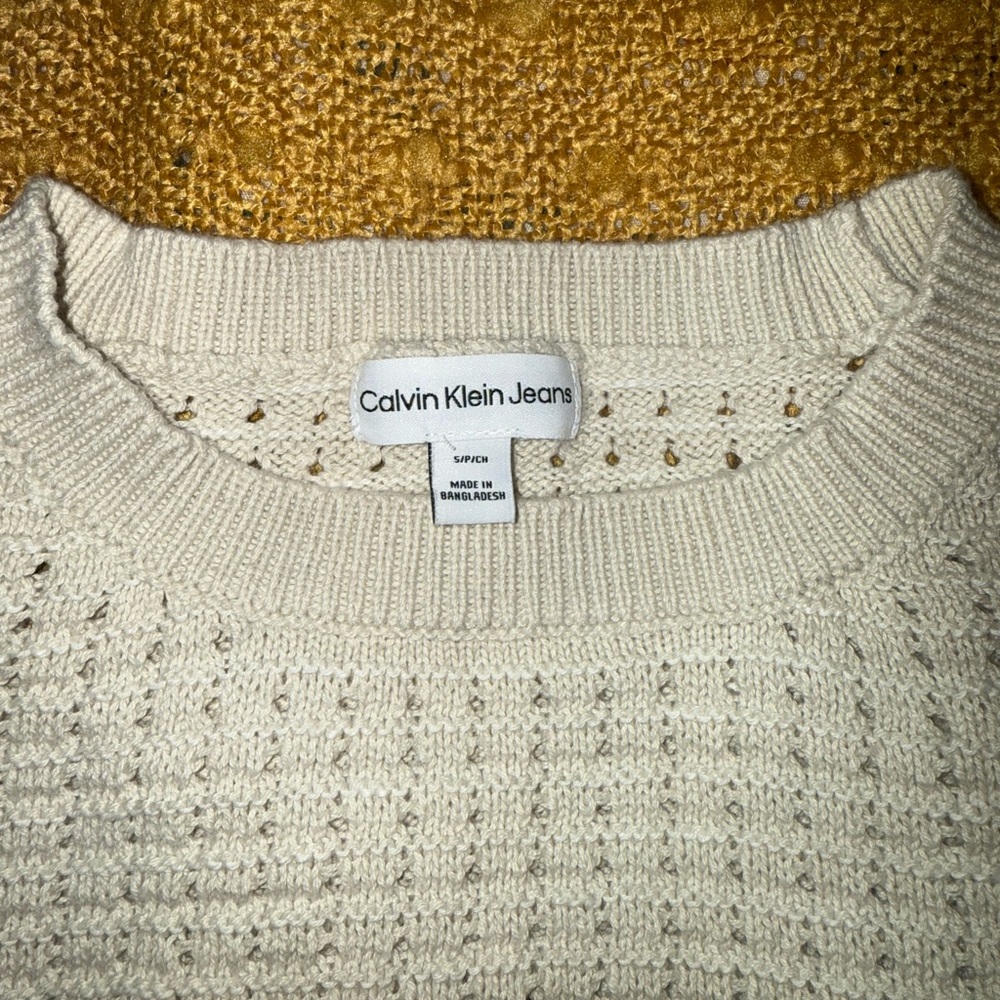 Calvin Klein Cream Knit Sweater - Picture 2 of 5